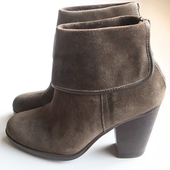 Vince Camuto Hamilton Green Suede Leather Block Heel Ankle Boots Booties 7.5 - Picture 15 of 16